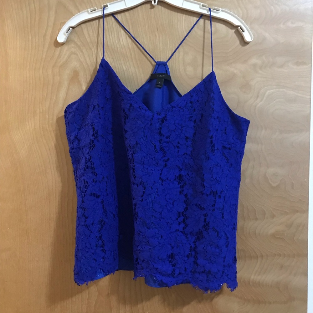 Blue spaghetti strap tank top